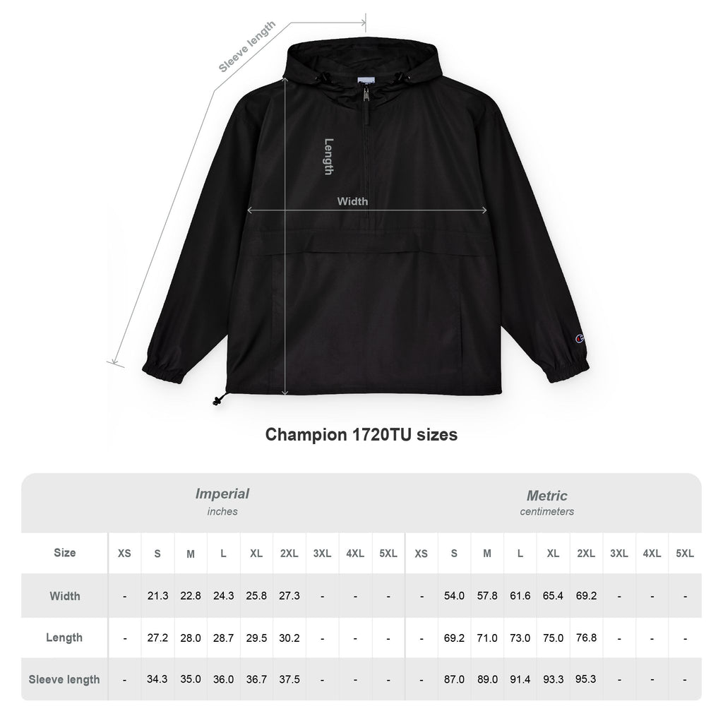 Packable Anorak Jacket — Minimal White Floral Cross Chest Logo