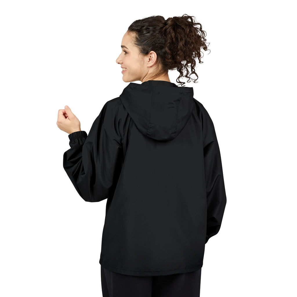 Packable Anorak Jacket — Minimal White Floral Cross Chest Logo