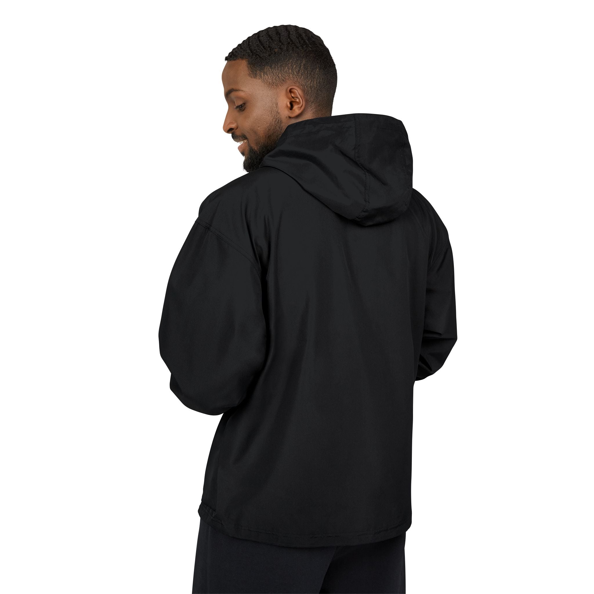 Packable Anorak Jacket — Minimal White Floral Cross Chest Logo