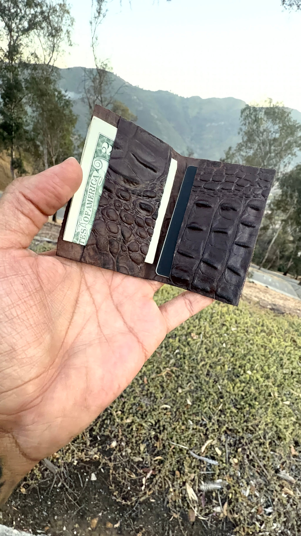Italian hornback cowhide leather wallet