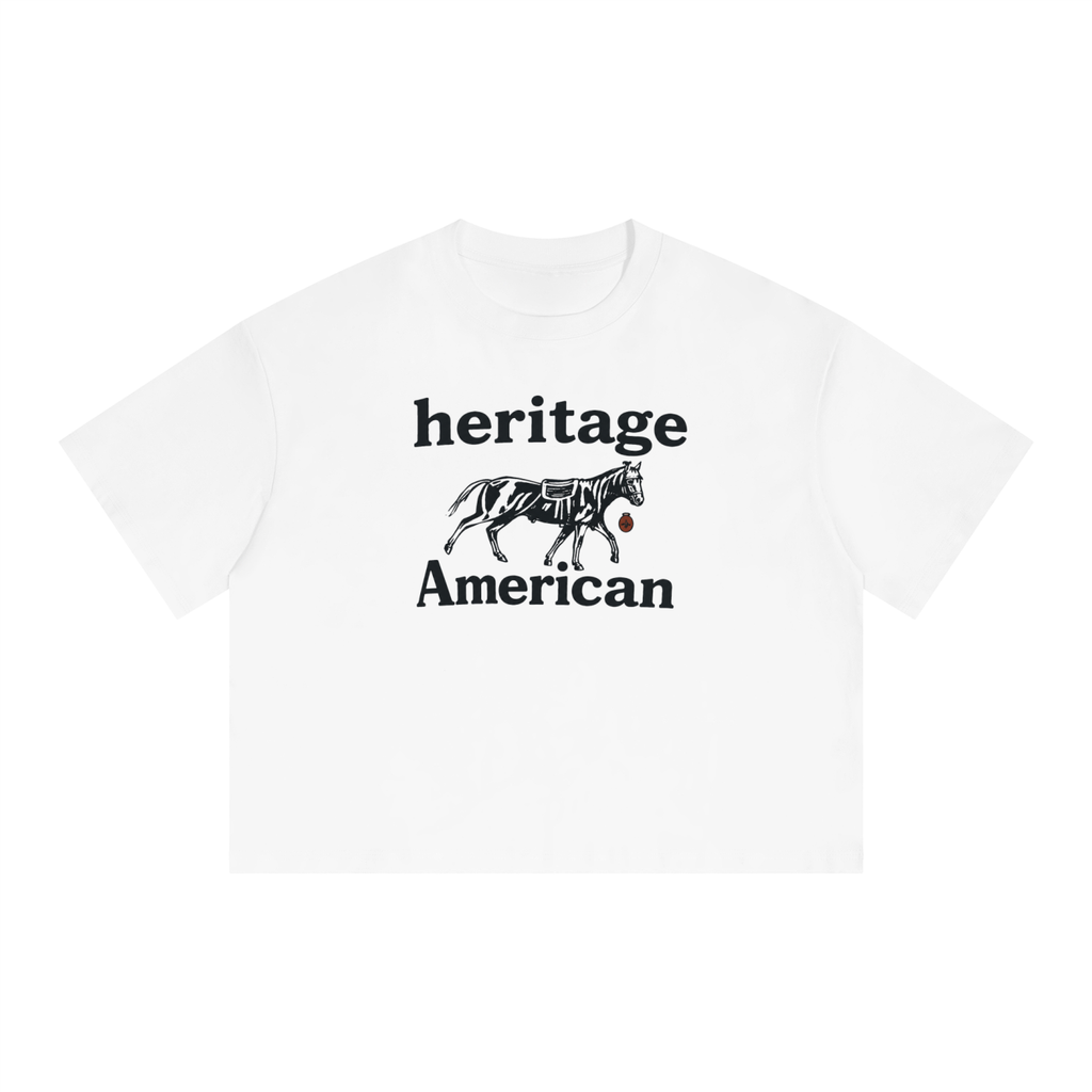 Unisex Boxy Drop Shoulder Crop T-Shirt